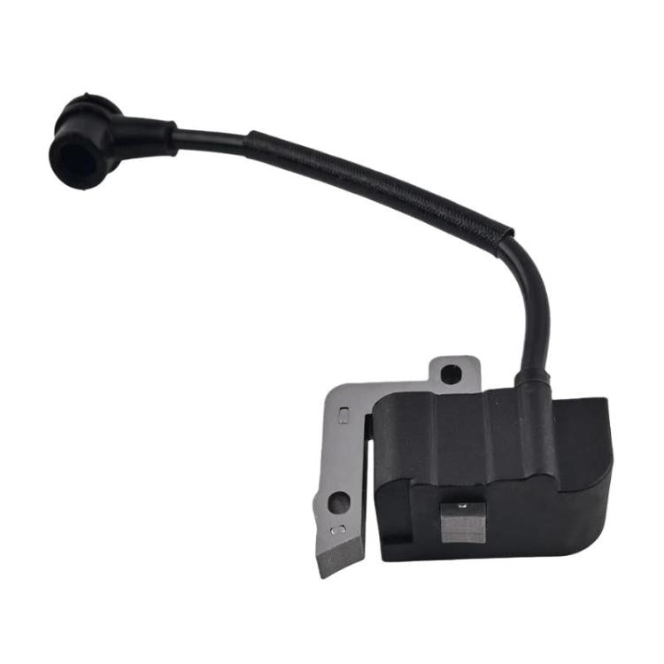 High-voltage ignition coil with black spark plug wire and mounting bracket