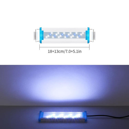 Ultra-thin aquarium LED light bar, 18cm, blue LEDs in clear housing