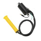 Ignition coil with black cable loop and yellow end insulator