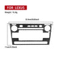 Black carbon-fiber car radio panel sticker with knob and display cutouts