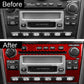 Car radio panel sticker set: black base and red overlay for center console