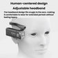 Adjustable headband ear-mounted headlamp fitted on a head form