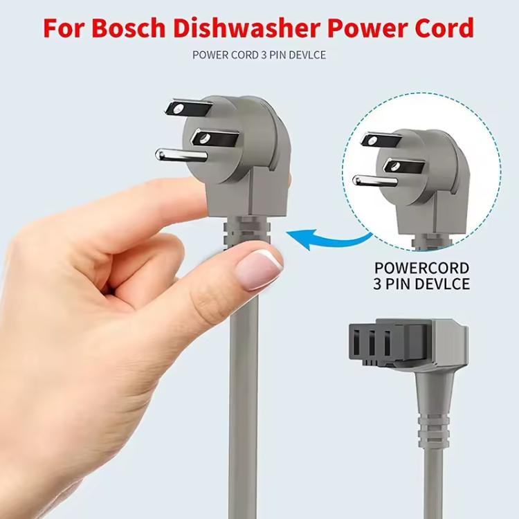00645033 Power Cable Cord For Bosch 300/500/800 Series Dishwashers Replacement Parts, US Plug, EU Plug