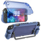 Blue crystal full-coverage Switch 2 protective case, dock-compatible design