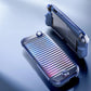 Blue crystal full-coverage protective case with ribbed clear back