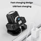 Rechargeable headlamp with digital status screen and USB charging stand