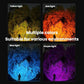 Headlamp beam color options: yellow, red, blue, and purple light