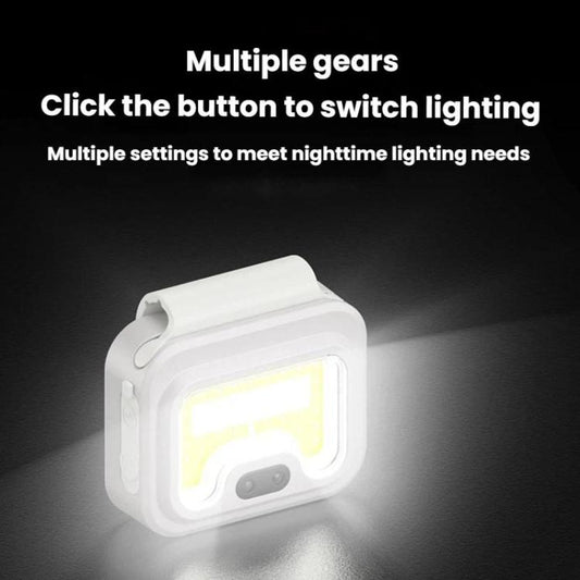 White LED headlamp/work light glowing bright with red side control buttons