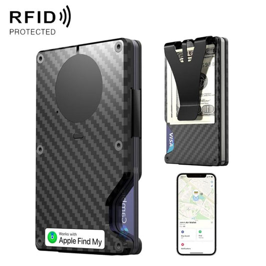 Find My Enabled Metal Wallet Built-in Tracker Chip & RFID Blocking  Anti-Loss Aluminum Card Holder with Sound Alert