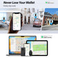 Metal tracker wallet with phone map display for location tracking