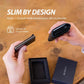 Slim black metal card holder wallet with tracker chip and RFID blocking