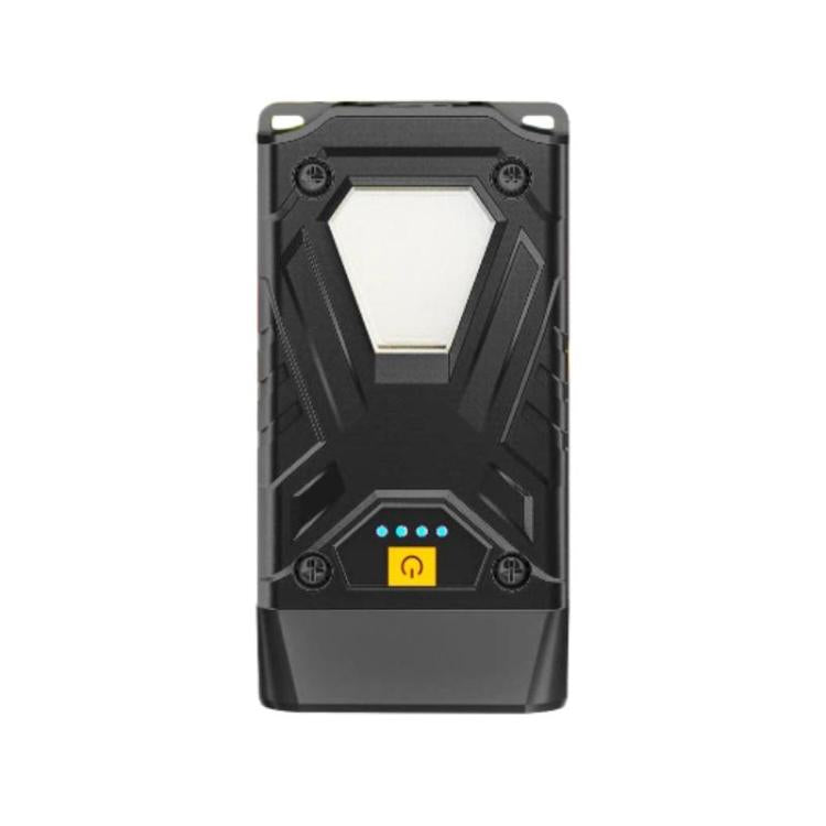 SMILING SHARK portable magnetic flashlight, black rear with LED power indicator panel