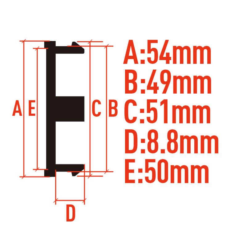 Wheel hub center cap size diagram: 54mm outer diameter, 51mm inner.