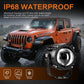 LED off-road spotlight waterproof rating graphic with rugged lens housing