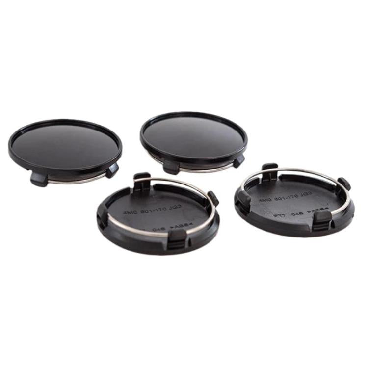 61mm wheel hub center caps set of 4, black plastic base with dark center