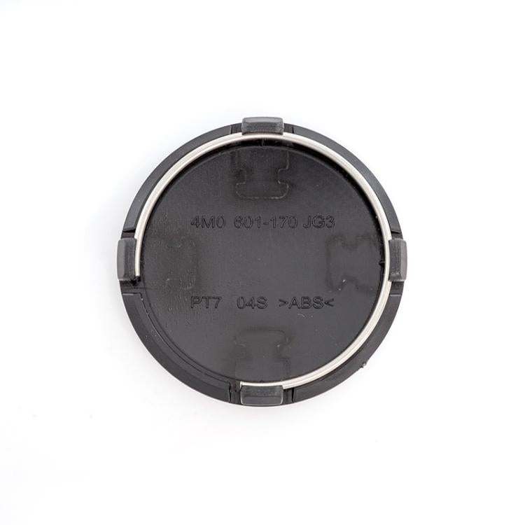 61mm wheel hub center cap underside, black plastic with molded markings