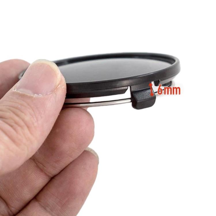 61mm wheel hub center cap thickness and clip detail, 6mm highlighted