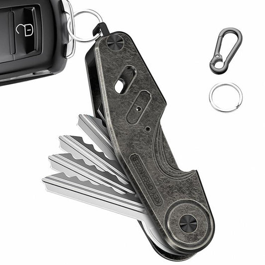 Vintage Style Aluminum Key Holder Car Key Fob Clip for 2-6 Keys Ideal Gift for Men