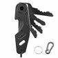 Black aluminum key holder clip with multiple keys and key ring loop