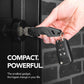 Black aluminum key holder clip with key ring held in a hand