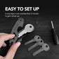 Compact aluminum key holder clip with coin screw and attached keys