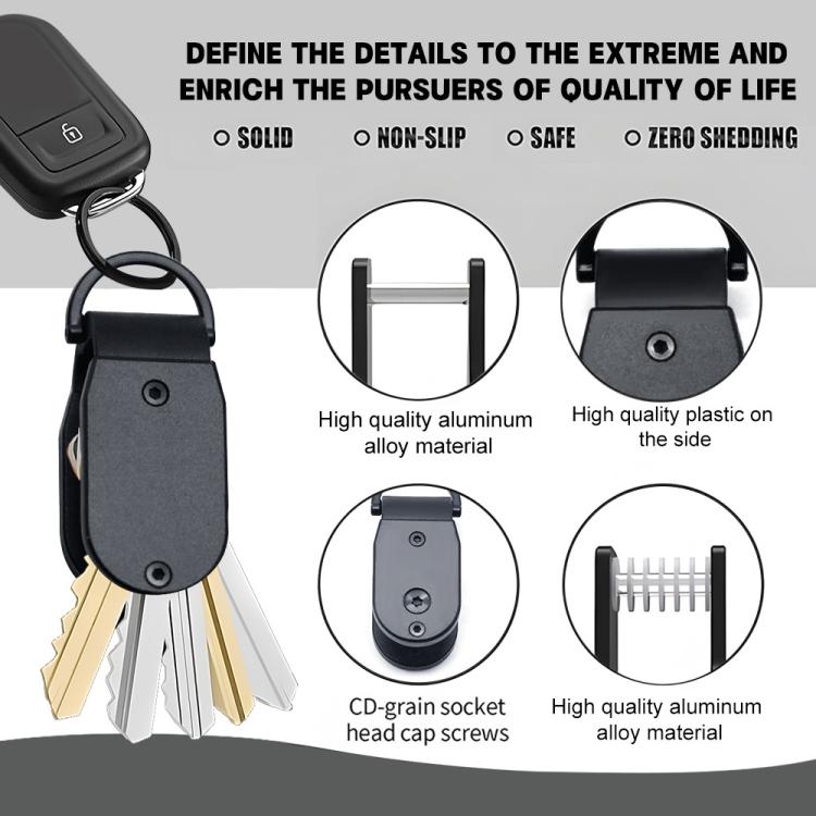Aluminum Key Organizer Mini Key Holder for 2-6 Keys Compact Design Saves Pocket Space