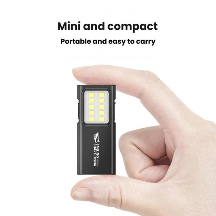 Compact handheld mini COB flood work light in black with LED light panel