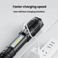 SMILING SHARK SD-5244 Zoomable Digital Display Flashlight With Side Light 4-Gear Dimmable Portable Torch, Hook, Breaker Bar