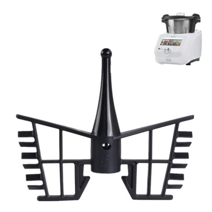 Black butterfly whisking attachment with central hub and curved arms