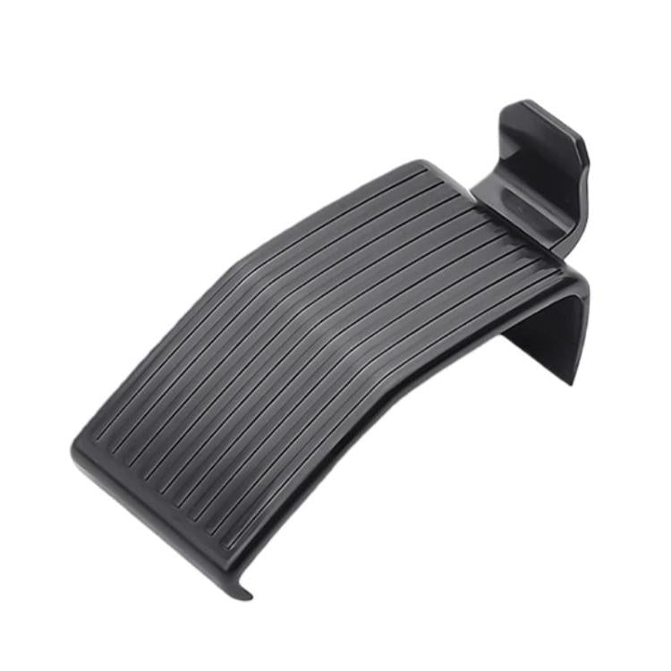 Dashboard hook for car interior, black ribbed ABS-style plastic with mounting tabs