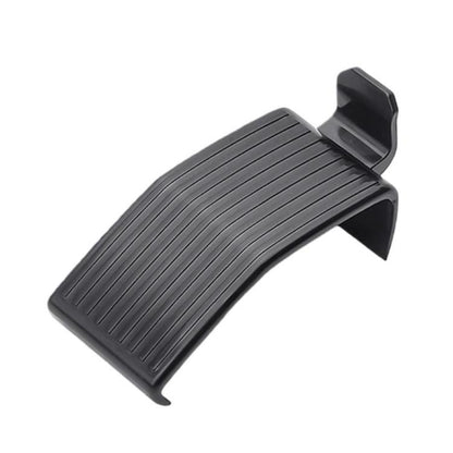 Dashboard hook for car interior, black ribbed ABS-style plastic with mounting tabs