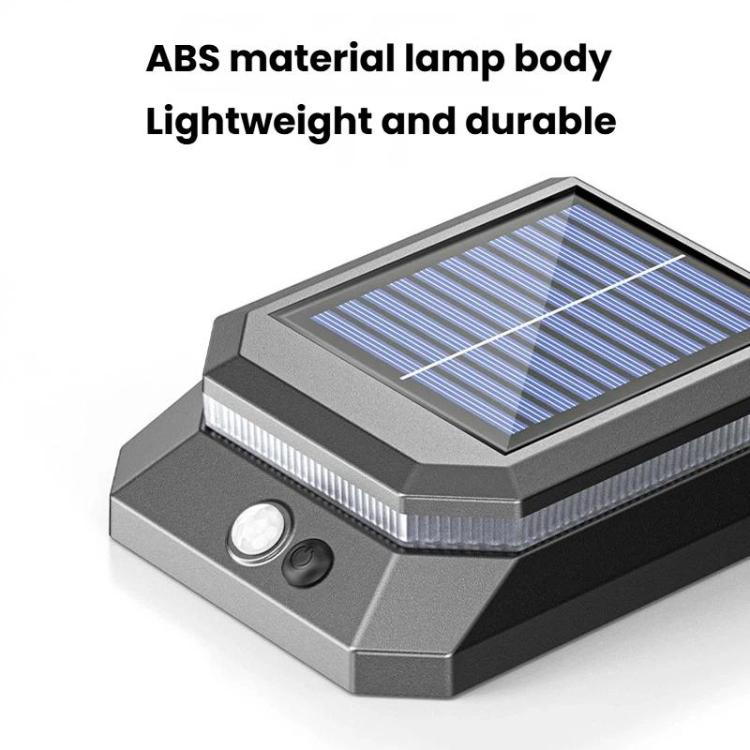 ABS solar motion sensor wall light body with top solar panel and LED strip
