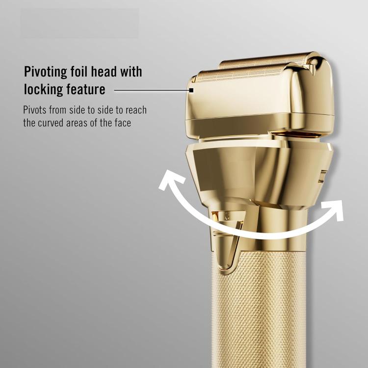 Gold foil shaver head on trimmer body
