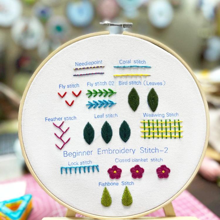 3-In-1 Embroidery Starter Kit For Beginners DIY Stitch Practice Sampler With English Instructions