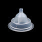 Clear plastic cleaning funnel tool with tapered nozzle and base rim