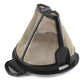 Triangular black mesh coffee filter basket with beige filter screen