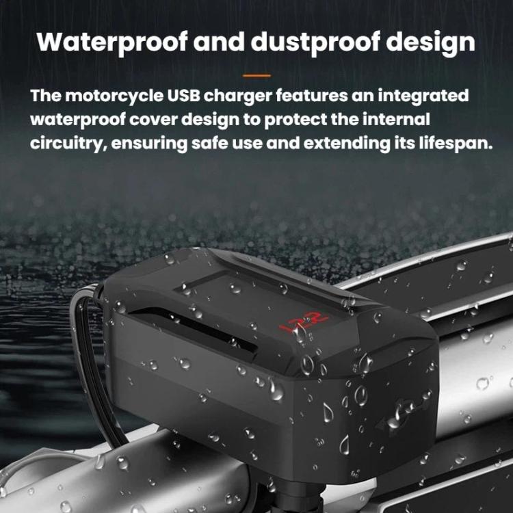 CS-2035A1 IP65 Waterproof Dustproof Motorcycle Phone Charger Retractable USB Charging Cable, CS-2035A1