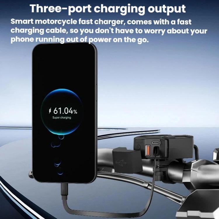 CS-2035A1 IP65 Waterproof Dustproof Motorcycle Phone Charger Retractable USB Charging Cable, CS-2035A1