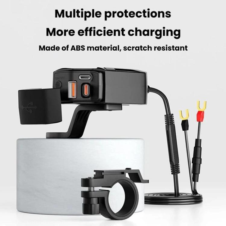CS-2035A1 IP65 Waterproof Dustproof Motorcycle Phone Charger Retractable USB Charging Cable, CS-2035A1