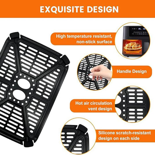 2pcs /Pack Crisper Tray & Drip Pan for Holstein Housewares 8.4QT Dual Basket Digital Air Fryer