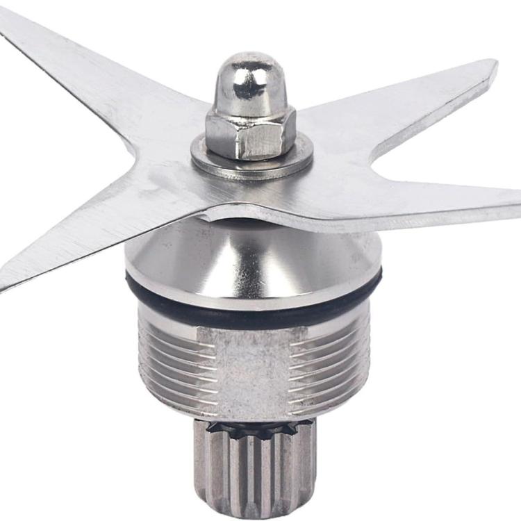 Stainless steel blender replacement blade assembly with four-wing blade and center bolt