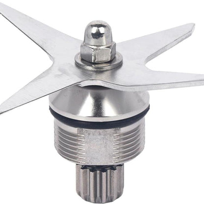 Stainless steel blender replacement blade assembly with four-wing blade and center bolt