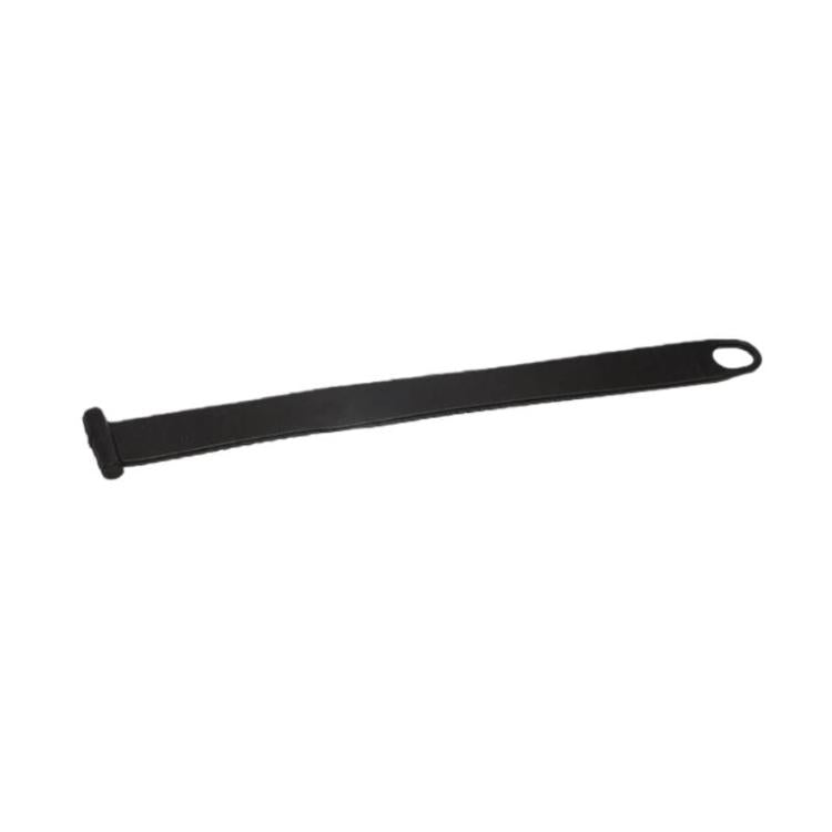 Black bike rack frame fixing strap band with loop eyelet end