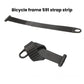 Bike rack frame fixing strap band with ridged section and round loop eyelet