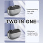 Gray electric nail clipper with magnetic flip cover open and pointed polishing bit