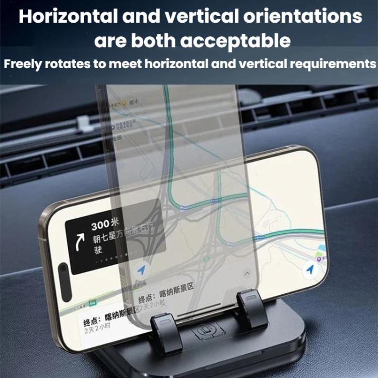 Car phone holder with rotating head for landscape or portrait mounting