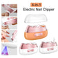 4-in-1 electric nail care kit, pink and orange with clear UV cover lid