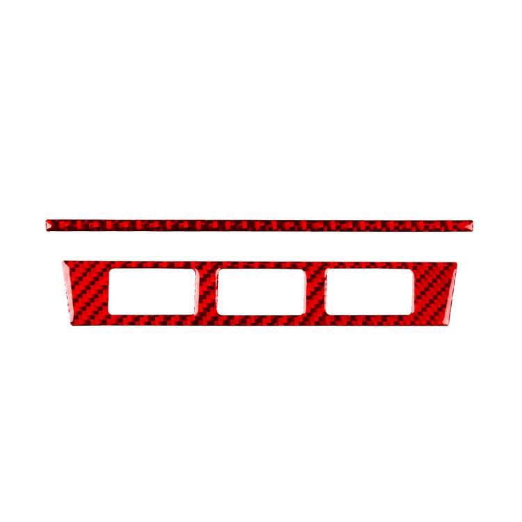Car seat heating panel sticker set, red carbon-fiber style with three cutouts