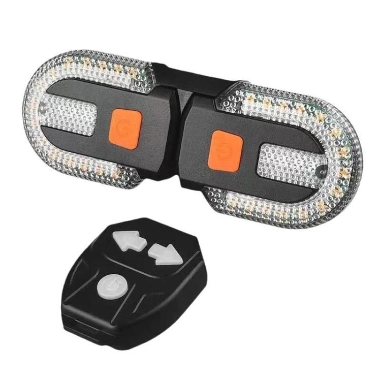 Detachable bike turn signal taillight with amber and white LED light bands