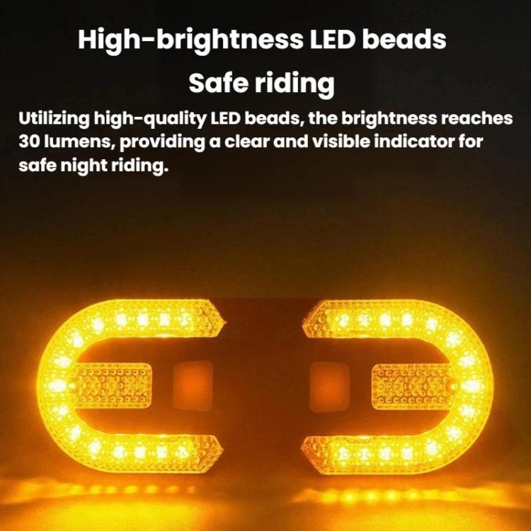 Bright amber LED turn signal light bars in a C-shaped layout